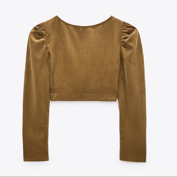 NWT ZARA Corduroy Crop Top S Blogger’s Favorite - Picture 8 of 8
